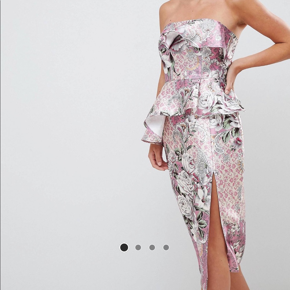 ASOS structured midi dress in floral print